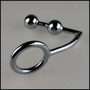 4.5 cm penis prstan analni kavljem Dildo Izdelke, povezane s spolnostjo 2 Žoge, Moški Čistost Petelin Lock + Čepi Kovinski Sex Igrače Padec ladijskega prometa
