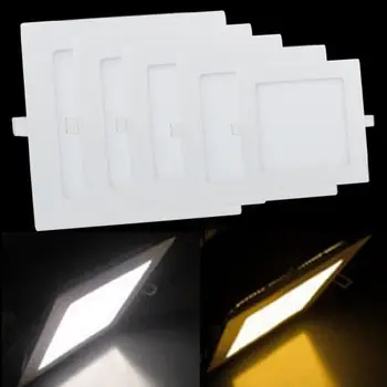 Zatemniti LED Downlight, 3W, 4W 6W 9W 12W 15W/25 W Squre Ultrathin SMD 2835 Stropni Plošči Sveti bela / Topla bela Brezplačna dostava