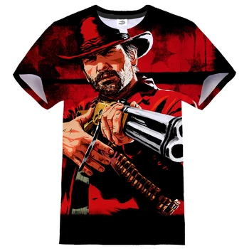 Priljubljena Igra, Red Dead Redemption 2 T-shirt Moški Ženske RDR2 3D Tiskanja Ulične Cosplay O-Vratu Hip Hop Tshirt Fashion Majica Vrhovi