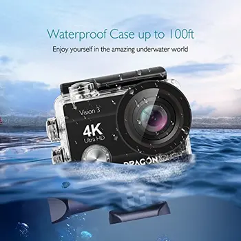 DragonTouch Vizijo 3 Akcija Camera 4K 16MP 170 širokokotni WiFi Šport Cam Podvodni Vodoodporni Fotoaparat Daljinsko upravljanje