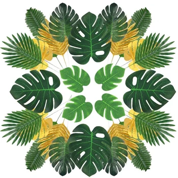 Umetni Palmovih Listov,68PCS Tropskih Rastlin z Umetno Monstera Listi, Stebla Simulacije Safari Listi za Hawaiian Stranka