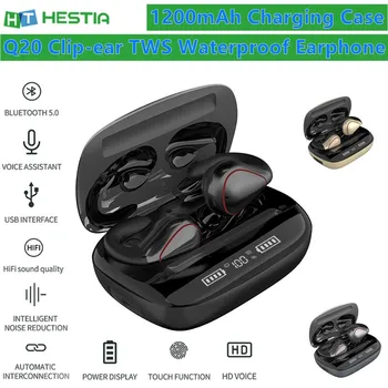 Posnetek-uho TWS Bluetooth Slušalke 1200mAh Polnjenje Primeru Nepremočljiva Šport Brezžične Slušalke HiFi Stereo Zmanjšanje Hrupa Eardbuds