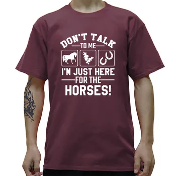 Samo Tukaj za Konje Smešno Grafični T-Shirt Mens Poletje Slog, Moda Kratke Rokave Prevelik Ulične T Srajce