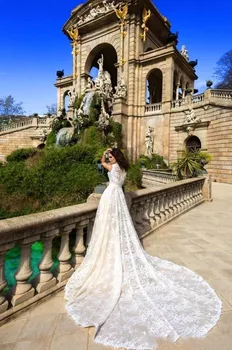 2020 Letnik francoščina Stilsko 2 v 1 Poročnih Oblek Haljo De Mariee Občutljivo Vezene s Til Snemljiv Vlak Poroko Dresss