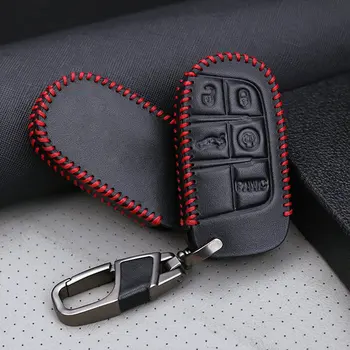 2018 Daljinski Ključ fob Kritje Za Jeep Grand Cherokee Kompas Svobode Renegade Wrangler Keychain Pravega Usnja Tipko Vrečko Primeru Imetnik