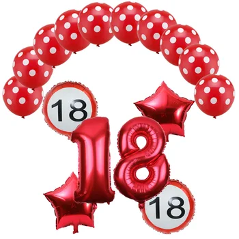 16pcs/nastavi Obletnico, rojstni dan Folija Baloni star 32inch število in 2.8 g Latex Balon rojstni okraski za odrasle Dobave