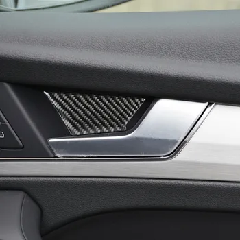Ogljikovih Vlaken Avto Notranja Vrata Skledo Tiste Nalepke za Dekoracijo Kritje Trim Za Audi Q5 DV 2018-2020 Styling Notranja Oprema