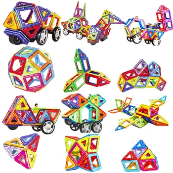 10-149pcs Velika Velikost Magnetni Bloki Izobraževalne Gradnja Igrače Stavbe Nastavite Magnet Oblikovalec Ploščice Kit Za Otroke darilo