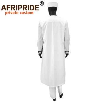 Moška Obleka Dolge Plašče Dashiki Srajce Ankara Hlače Tradicionalnih Klobuk 4 delni Set Afriška Oblačila Obleko Nositi AFRIPRIDE A2016012