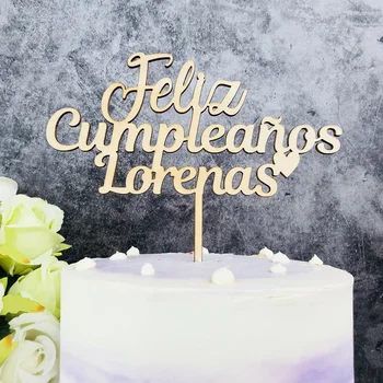 Osebno ime Happy Birthday v španski Torto Pokrivalo,po Meri zlato Otrok Rojstni dan Torta Pokrivalo,Eleganca Pokrivalo Stranka Dekor