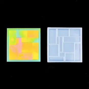 3D Tangram Sestavljanke Plesni Geometrijski gradniki Obesek Litje Silikonske Smole Plesni Puzzle Igra, ki Obrti Plesni Orodja