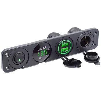 12 V~24V + Dual USB Vtičnica Polnjenje 2.1 +LED Digitalni Voltmeter Stikala Primeren za avtomobile, tovornjake, čolne in ladje za križarjenje