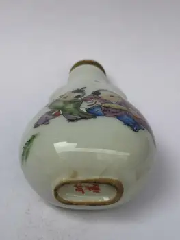 YIZHU CULTUER ART Collection Stari Kitajski Famille rose Porcelana Slikarstvo Dva dečka, Snuff Steklenice Darilo