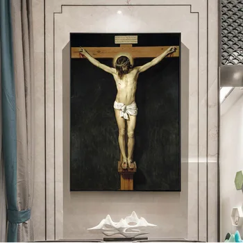 Platno Oljno sliko Kristusa Križanega, Plakatov in Fotografij Slikarstvo Denar Pogovori Stenske Slike za Dom Dnevna Soba Dekoracijo