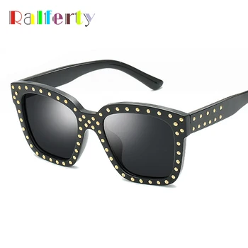Ralferty Oversize sončna Očala Ženske Moški Steampunk Očala Velika Črna sončna Očala Proti UV Zakovice Hip Hop Očala Oculos X1291