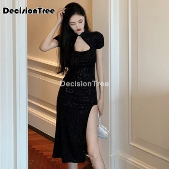 2021 kitajska obleka ženske elegantne aodai slog koleno dolžina qipao vestidos stranka poročne obleke seksi cheongsam orientalski obleko