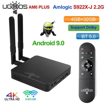 UGOOS AM6 Plus Amlogic S922X-J 2.2 GHZ TV BOX Android 9.0 4 GB DDR4 32 GB Smart TV BOX AM6 Pro S922X WiFi 1000M Set Top Box 2G 16G
