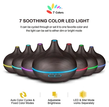 500 ml Električni Vlažilnik Zraka Aroma Difuzor z LED luči Eterično Olje Difuzor Aromaterapija Megle Maker za Dom