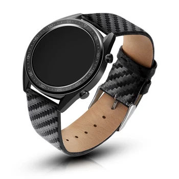 Za Samsung Galaxy Watch 3 45mm/46mm/Prestavi S3, usnjen Pas 22 MM Ogljikovih Vlaken Zapestnica Wristbelt za Huawei GT 2 1 46mm Watchband