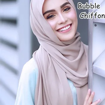 M23 Vroče prodaje navaden mehurček šifon hidžab šal šal zaviti lady glavo, ženske, šal/rute 180*75 cm