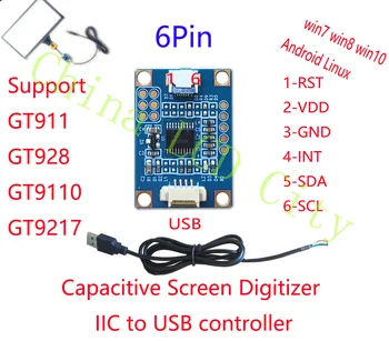 7 palčni Avto radio I2C vmesnik za zaslon na dotik kapacitivnimi Senzorji, digitizers 164mm*99mm GT911 6PIN XCPC-006 FPC USB Controlle RASP