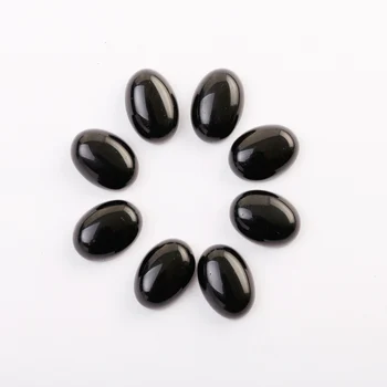 Vroče visoko kakovost črni obsidian kamen Ovalne CAB CHRYSOPRASE kroglice 13mmx18mm kroglice za nakit, pribor debelo 30pcs/veliko brezplačno