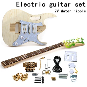 Quilted Maple Električna Kitara DIY Kit Komplet Basswood Telo Palisander Fingerboard Trajne Javor Vratu Kitare Dodatki