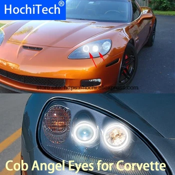Za Chevrolet Corvette 6 generacije C6 2005-2013 COB Led dnevno Svetlobo Bele Halo Cob Led Angel Eyes Prstan brez Napak Ultra svetla