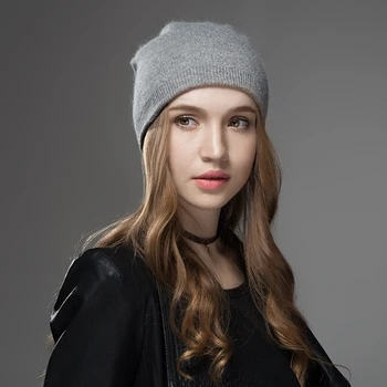 Zimske Kape Za Ženske 2019 Podkrepljena Volne Asimetrični Pletene Modi Blagovne Znamke Priložnostne Toplo Pokrivalo Ženske Skullies Beanies Bonnet