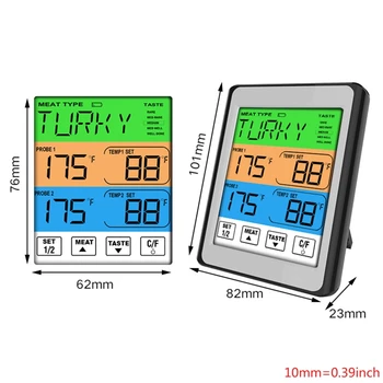 Dvojno Sonda Digitalni Mesa Termometer za Kuhinjo Pečica z Komercialne Sonda