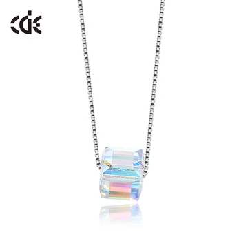 CDE 925 Funt Ogrlico, Obesek, Okrašeno s kristali Geometrijske Ogrlica za Ženske Pisan Nakit Collares