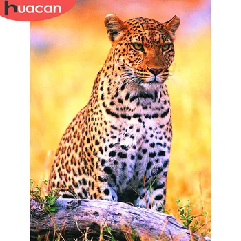 HUACAN 5D DIY Diamond Slikarstvo Celoten Kvadratni Živali Leopard Vezenje Prodaje Sliko Nosorogovo Diamond Mozaik Doma Dekor Spusti Ladje