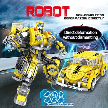 6 v 1 Deformacije Hornet Mecha Hrošč Avto Stavb Blokov Tehnika Ustvarjalec Mesto Robot Izobraževalne Otroci Igrače
