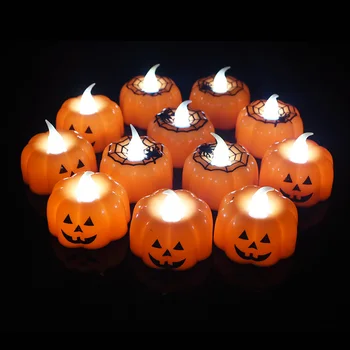 6pcs/veliko Dekorativne Buče glede Mini Buče LED Luč Halloween Dekoracijo Festival Stranka Dobave Tabela Ureditev Opornikov