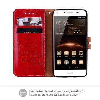 Telefon Primeru Za Huawei Y5 II Denarnica Usnje Stojalo Zasnove Mobilni Telefon Kritje Za Y5 2 Primerih