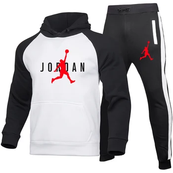 Jordan 23 2020 Mens Določa Kapuco+Hlače Jesensko Zimske Moške Hooded Majica Flis Pulover S Kapuco Sopihanje Sklop 2 Kos Obleke Ulične Hoody