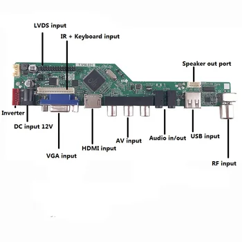 TV56 LCD LED VGA zaslon AV USB HDMI Krmilnik odbor za vgradnjo DIY Za 30pin HR236WU1 1920×1080 Plošči zaslona TV