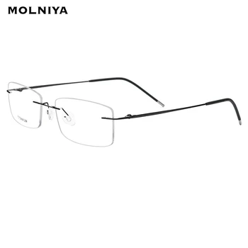 2019 Poslovnih Rimless Očal Okvir Moških Titana Ultralahkih Recept Očala Ženske Kratkovidnost Optični Okvir Brezvijačno Očala