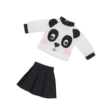 LEDENO DBS Blyth igrača, lutka obleko, obleko obleko panda srčkan krilo majica darilo igrača