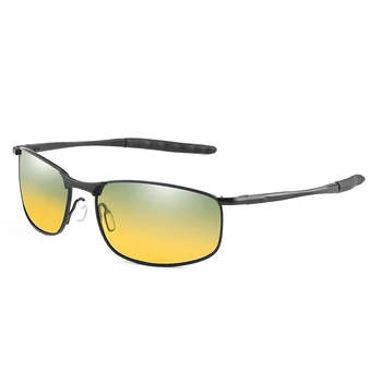 Pravokotnik Polarizirana Noč Moških sončna Očala Prehod Objektiv Vožnje Očala Moški Voznik Zunanji Blesk Safty Očala UV400