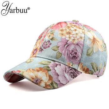 [YARBUU] Lady cvet tiskanja baseball skp 2018 nov modni visoke kakovosti priložnostne vrnitev žoge klobuk Pomlad kape za dekleta padec ladijskega prometa