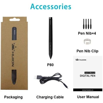 Huion P80 Polnjenje USB Brezžično Digitalno Pero za Huion 420/Novo 1060 Plus/WH1409 Grafični Tablet Risanje tablice Tablet