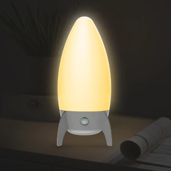 USB/AAA Baterija Napaja Raketa Lučka Pisane Risanka LED Nočna Lučka Baby Nego lučka Za Spalnica Dekoracijo Otrok Darilo