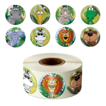 500pcs/roll Zoo Živali risanka Nalepke za otroke klasične igrače nalepke šoli učitelj nagrado nalepke 8 modelov vzorec
