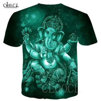 Unisex Modna T Srajce Hindujski Bog Ganesha 3D Tiskanja Ganesh Moški/Ženske Poletje T-shirt Nove Ulične Hip Hop Vrhovi Tee Shirt homme