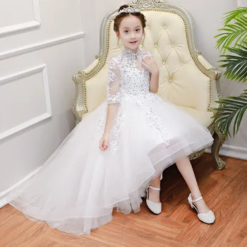 Dekleta, ki se udeleži pogostitve prvi belo obleko 2019 novo belo poročno obleko dekle, Princesa Rojstni vestidos de fiesta