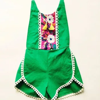 Nov Baby Dekle Tassel Romper Dojenčka Poletni Cvetlični Moda Backless Malčka Jumpsuit Newborn Baby Oblačila Za Dekleta