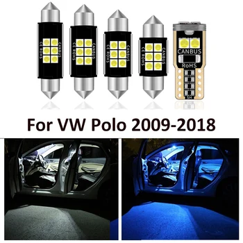 12 Kos Avto Bela barva Notranjosti LED Žarnice Paket Komplet Za Volkswagen VW Polo 6R 6C Mk5 2009-2018 Zemljevid Dome Licence Lučka Lučka
