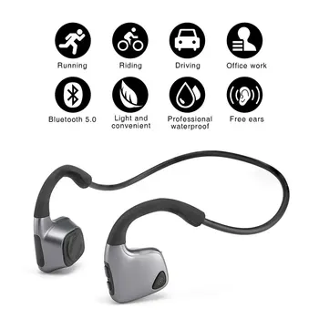 Nepremočljiva Ne v uho R9 Bluetooth 5.0 Kostne Prevodnosti Slušalke Brezžične Slušalke z Mikrofonom za Šport Tek Fitnes Kolesarjenje