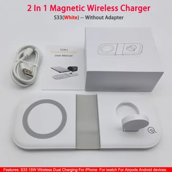 Zložljivi Magnet Duo Brezžični Polnilnik Za iWatch Za iphone 12 Serije Prenosne Magnetne Hitro Polnjenje Polnjenje US UK EU Plug